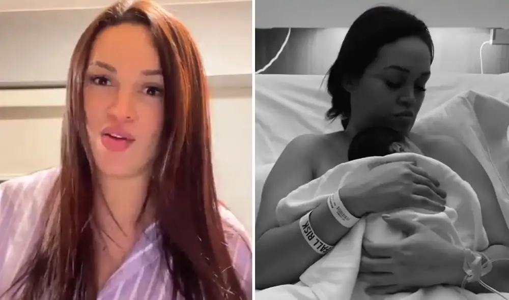 Angie Arizaga dio a luz el 9 de agosto a su primer hijo con Jota Benz. Foto: composición LR/Instagram/Angie Arizaga
