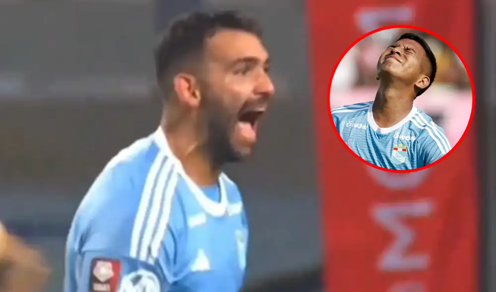 Martín Cauteruccio pocas veces había sido visto molesto con la camiseta de Sporting Cristal. Foto: composición de LR/Luis Jiménez/captura de L1 Max