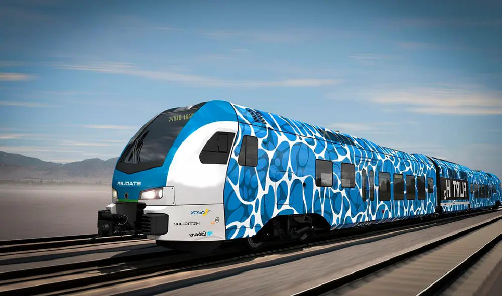 El tren de hidrógeno de Stadler, denominado FLIRT H2, ha entrado en el Libro Guinness de los Récords por la distancia más larga recorrida por un tren de pasajeros. Foto: Stadlerrail El tren de hidrógeno de Stadler, denominado FLIRT H2, ha entrado en el Libro Guinness de los Récords por la distancia más larga recorrida por un tren de pasajeros. Foto: Stadlerrail