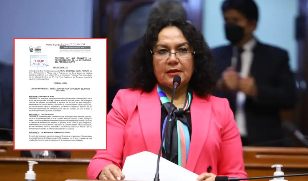 María Acuña es la autora de la propuesta que respalda lo anunciado por Boluarte el 28 de julio. Foto: composición LR María Acuña es la autora de la propuesta que respalda lo anunciado por Boluarte el 28 de julio. Foto: composición LR