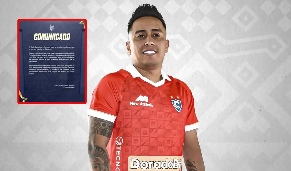 Christian Cueva no será más jugador de Cienciano del Cusco. Foto: Cienciano Christian Cueva no será más jugador de Cienciano del Cusco. Foto: Cienciano