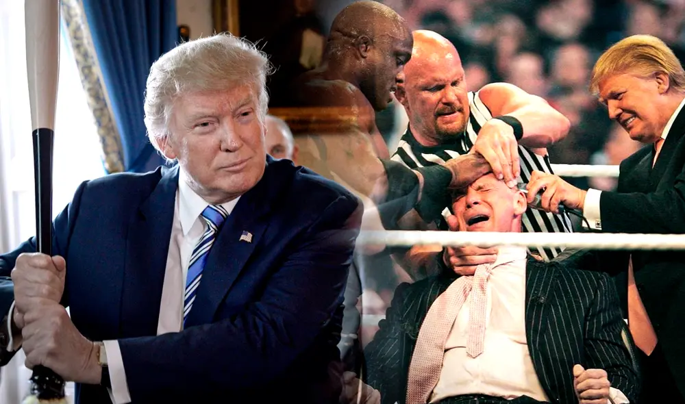 Donald Trump jugó béisbol de niño y fue invitado a la WWE | Lr/ Composición: Gerson Cardoso Donald Trump jugó béisbol de niño y fue invitado a la WWE | Lr/ Composición: Gerson Cardoso