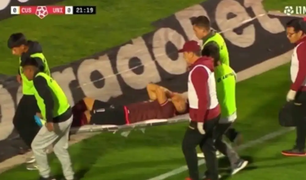 José Rivera no pudo terminar el encuentro por un tirón y abandonó el campo a los 20 minutos. Foto: captura/L1 Max