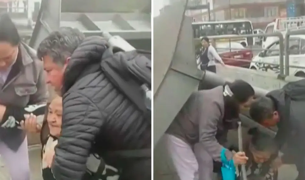 Un paradero de la Vía Expresa Grau cayó sobre adultos mayores. Foto: composición LR/America