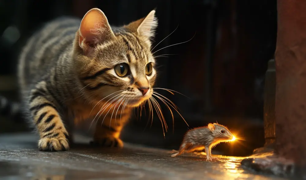 El mito de que los gatos son buenos persiguiendo ratones tienen su origen en la edad media. Foto: IA/El Imparcial