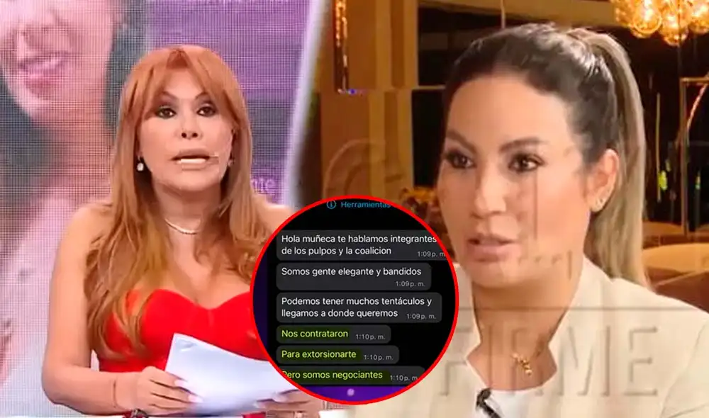 Pamela López se presentó en el programa de Magaly Medina para exponer su denuncia contra Christian Cueva. Foto: Composición LR/Captura/ATV