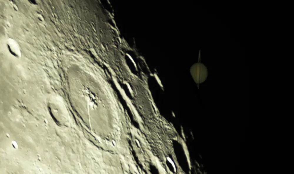 La ocultación de Saturno por la Luna ocurrió el 20 de agosto y fue transmitida en vivo por el IGP. Foto: José y Hugo Santiváñez La ocultación de Saturno por la Luna ocurrió el 20 de agosto y fue transmitida en vivo por el IGP. Foto: José y Hugo Santiváñez