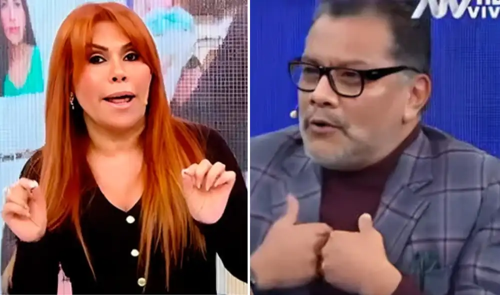 Tomás Angulo y Magaly Medina se enfrentaron luego de que el terapeuta afirmara que Pamela López no era una víctima. Foto: Composición LR/Captura ATV