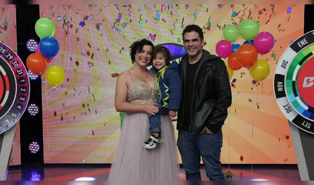 Natalia Salas. Recibió la visita de Sergio Coloma y el pequeño Leandro, en pleno programa. Foto: difusión