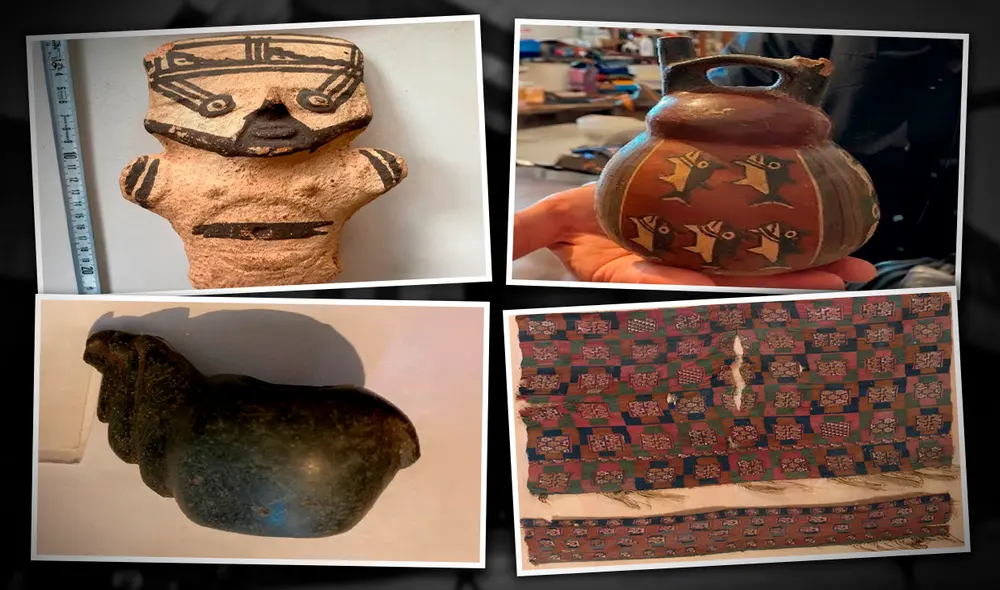 El Ministerio de Cultura informó que se han recuperado 17 piezas arqueológicas del Perú en Italia. Foto: composición LR