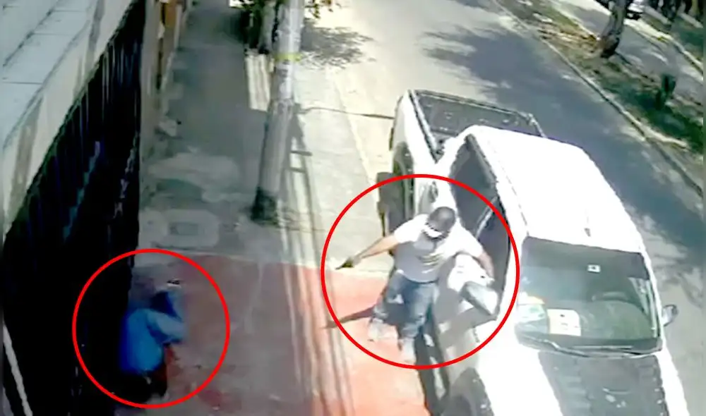 Piura. Delincuente redujo al agraviado amenazándolo con un arma de fuego. Foto: composición LR/captura video Latina Piura. Delincuente redujo al agraviado amenazándolo con un arma de fuego. Foto: composición LR/captura video Latina