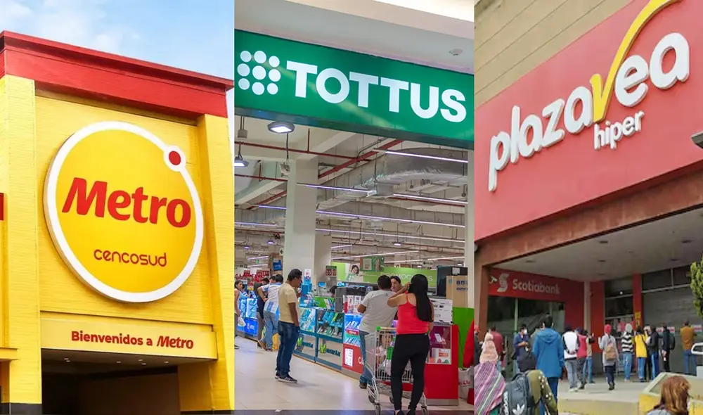 Ten en cuenta que, durante feriados o fines de semana, los supermercados suelen tener mayor afluencia de clientes. Foto: composición LR/Metro/Tottus/Plaza Vea Ten en cuenta que, durante feriados o fines de semana, los supermercados suelen tener mayor afluencia de clientes. Foto: composición LR/Metro/Tottus/Plaza Vea