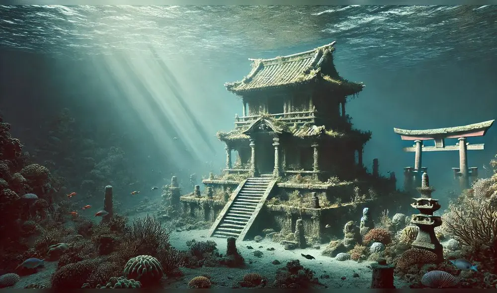 Se cree que Poseidón destruyó esta ciudad. Foto: composición LR/IA Se cree que Poseidón destruyó esta ciudad. Foto: composición LR/IA