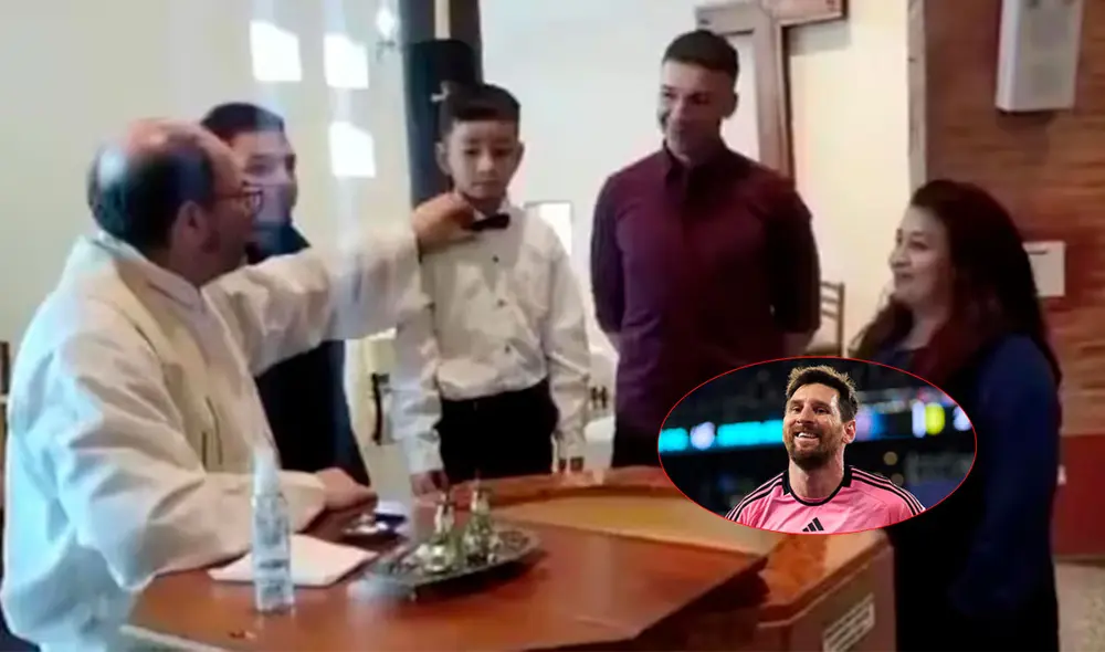 Niño sorprende en bautizo con insólita respuesta relacionado con Lionel Messi y se vuelve viral. Foto: Composición LR/Ceciarmy-X/Inter de Miami
