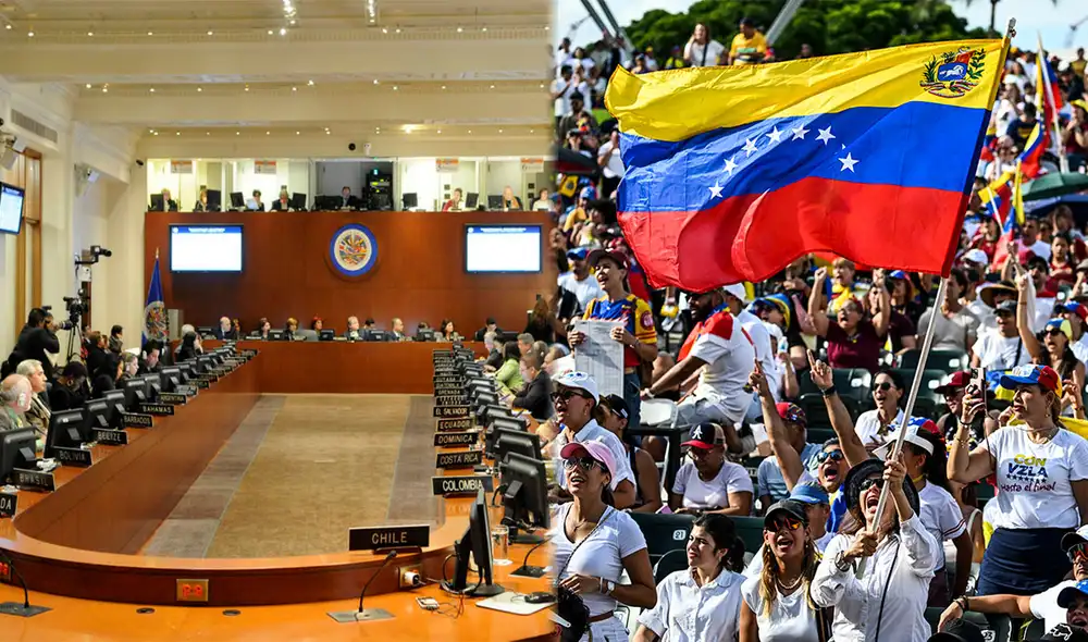 La sesión extraordinaria fue convocada por Paraguay, Argentina, Canadá, Chile, Costa Rica, Ecuador, Estados Unidos, República Dominicana, Panamá, Perú y Uruguay. Foto: Composición LR/OEA/AFP