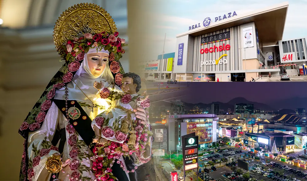 Revisa el horario de atención de los centros comerciales para este viernes 30 de agosto, feriado por Santa Rosa de Lima. Foto: Composición LR/Andina.