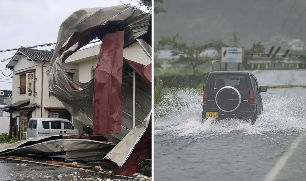 Autoridades japonesas emiten alertas de evacuación para 4 millones de personas ante el tifón Shanshan. Foto: composición LR/@nanana365media/Twitter/AFP