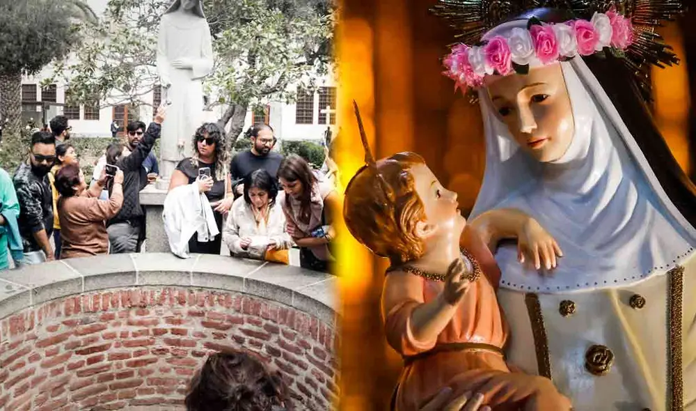 Los ciudadanos acuden al pozo de los deseos de Santa Rosa de Lima para dejar sus peticiones. Foto: composición LR/Carlos Contreras Merino/Andina