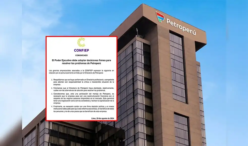 La Confiep considera necesario la reestructuración financiera de PetroPerú. Foto: Composición LR/Andina La Confiep considera necesario la reestructuración financiera de PetroPerú. Foto: Composición LR/Andina