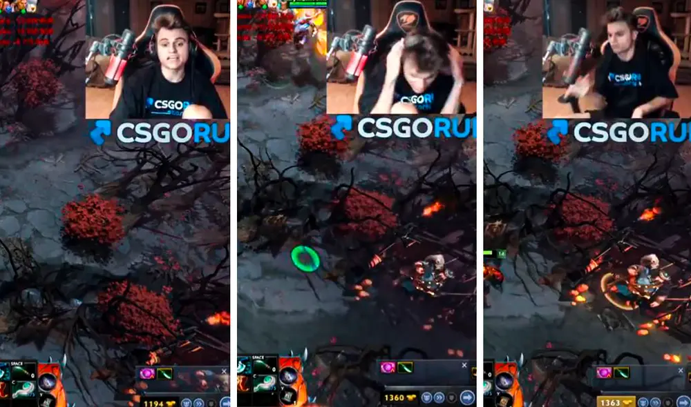 La transmisión capturó el instante en que el joven, abandonó su silla y se refugió rápidamente, dejando la cámara encendida y la partida en curso. Foto: Composición LR/@JakeSucky/X. La transmisión capturó el instante en que el joven, abandonó su silla y se refugió rápidamente, dejando la cámara encendida y la partida en curso. Foto: Composición LR/@JakeSucky/X.