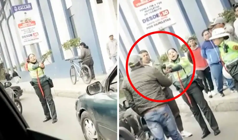 El enfrentamiento entre la policía y un chofer ocurrió en la intersección de las avenidas Faucett y Venezuela, en el Callao. Foto: composición LR/captura TV