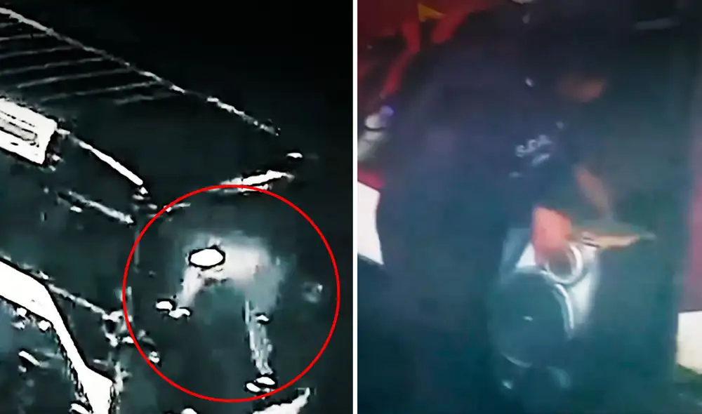 Los dos sujetos fueron trasladados a la Comisaría de Mayorazgo. Foto: captura América TV Los dos sujetos fueron trasladados a la Comisaría de Mayorazgo. Foto: captura América TV