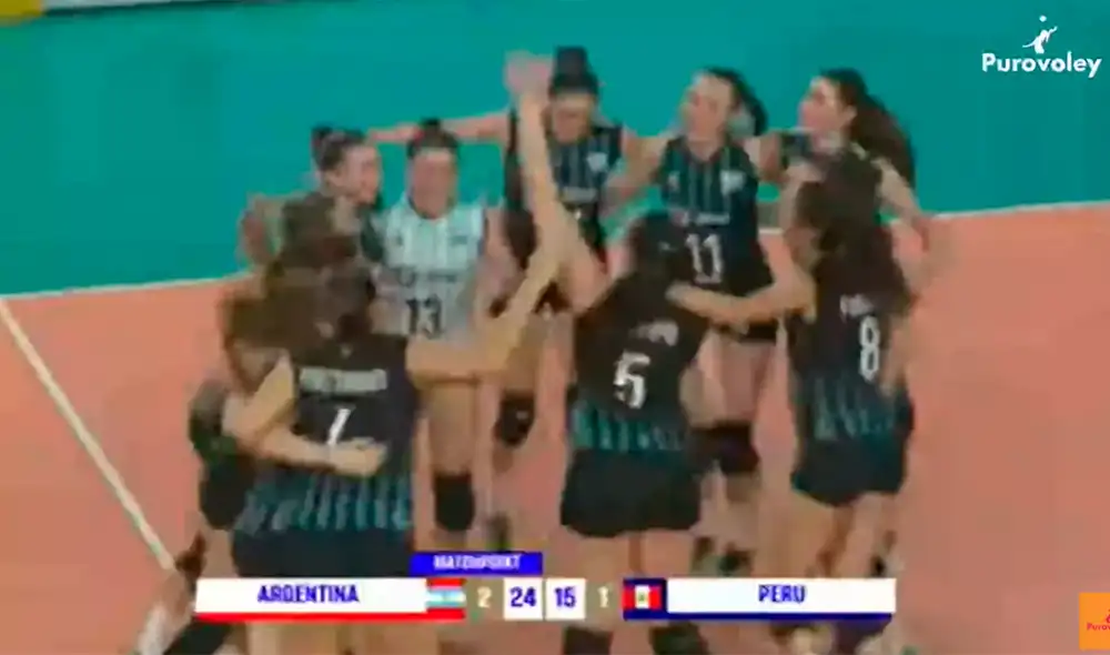 Perú solo pudo llevarse el tercer set ante Argentina. Foto: captura de Purovóley Perú solo pudo llevarse el tercer set ante Argentina. Foto: captura de Purovóley