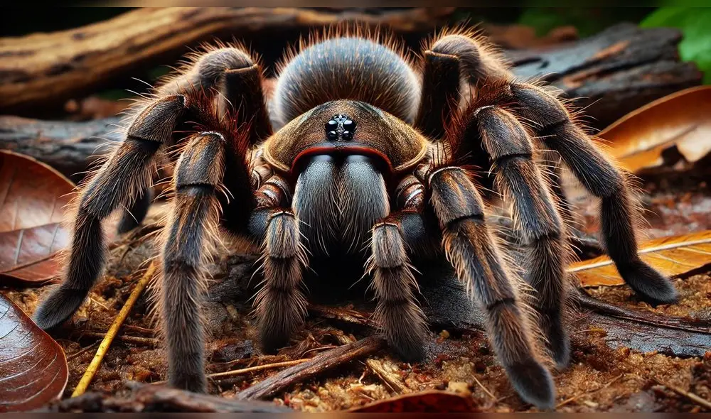 Esta araña pesa hasta 200 gramos. Foto: IA Esta araña pesa hasta 200 gramos. Foto: IA
