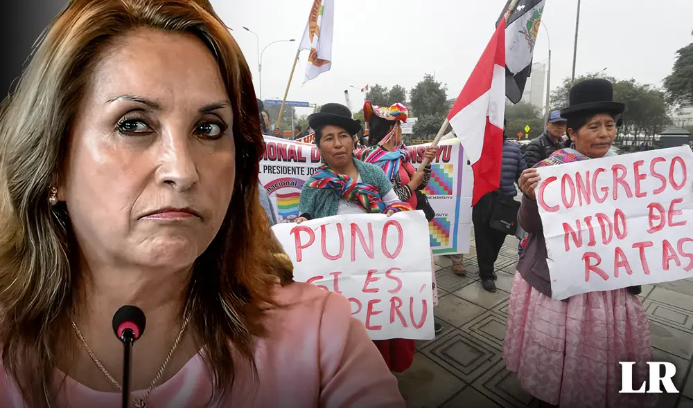 La PNP recibe 13 veces más presupuesto para enfrentar los conflictos sociales y las protestas, que para combatir a la minería ilegal. Foto: composición La República/Dina Boluarte