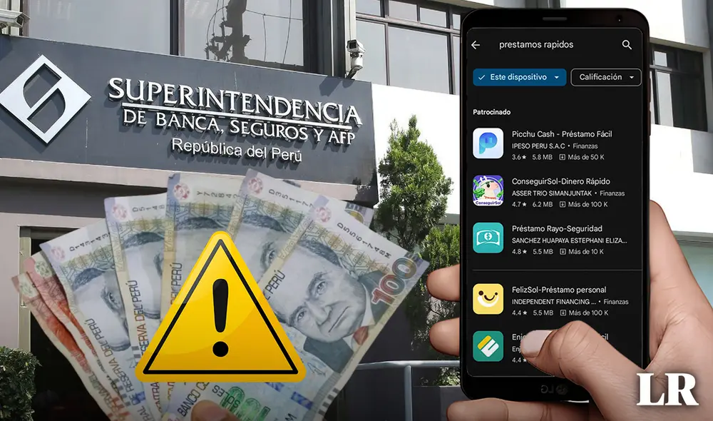 La SBS insta a los usuarios a no descargar apps de préstamos sin verificar los permisos que solicitan. Foto: composición LR/SBS