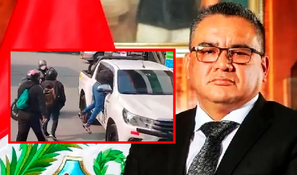 El ministro del Interior, Juan José Santiváñez, fue condecorado por sus "enormes esfuerzos para reunir 100 policías permanentes para Jaén". Foto: composición LR/captura Innotica