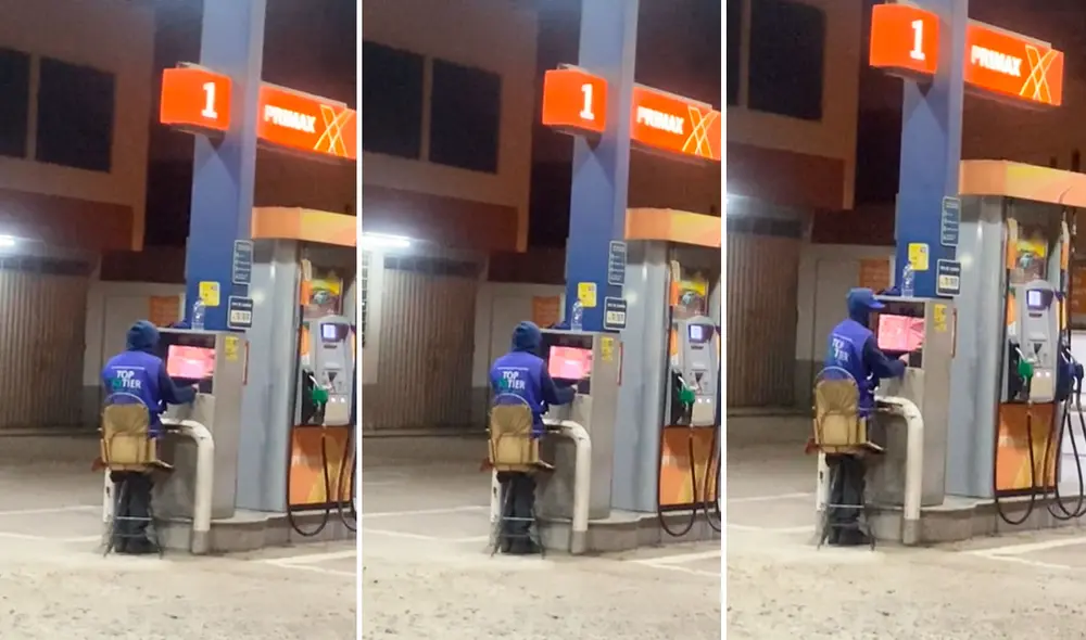 El grifero no perdió la oportunidad de jugar su videojuego en su tiempo libre. Foto: composición LR/TikTok