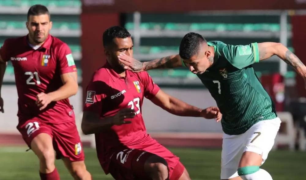 Bolivia tiene solo tres puntos en la tabla, mientras que Venezuela ha sumado nueve unidades. Foto: AFP