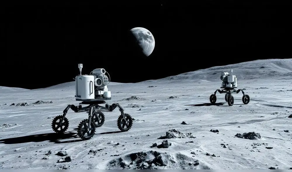 El proyecto Colmena, liderado envía cinco microrrobots a la Luna para estudiar su entorno y probar tecnologías avanzadas de nanotecnología. Foto: Freepik IA
