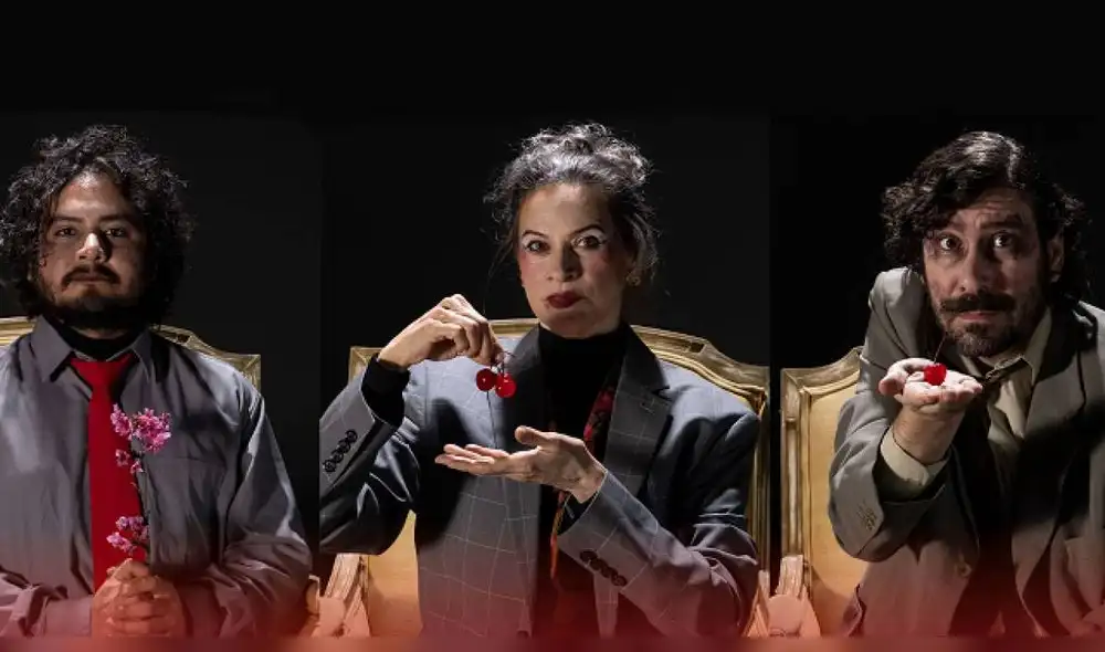 'El jardín de los cerezos', de  Chéjov anuncia temporada. En la foto Fito Bustamante,  Bertha Pancorvo y David Carrillo. Foto: difusión