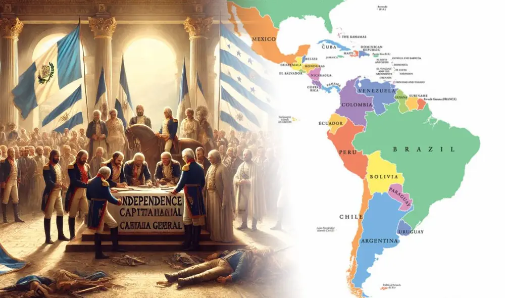 Diversos países de Latinoamérica celebran su Independencia luego de varias guerras contra los españoles. Foto: composición LR Diversos países de Latinoamérica celebran su Independencia luego de varias guerras contra los españoles. Foto: composición LR