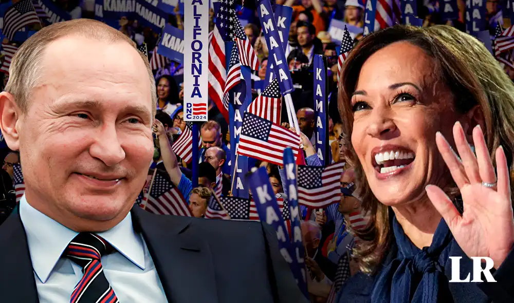Vladímir Putin también se refirió a Donald Trump y lo comparó con Kamala Harris a dos meses de las elecciones en Estados Unidos. Foto: composición de Jazmin Ceras/La República/AFP/The Washigton Post