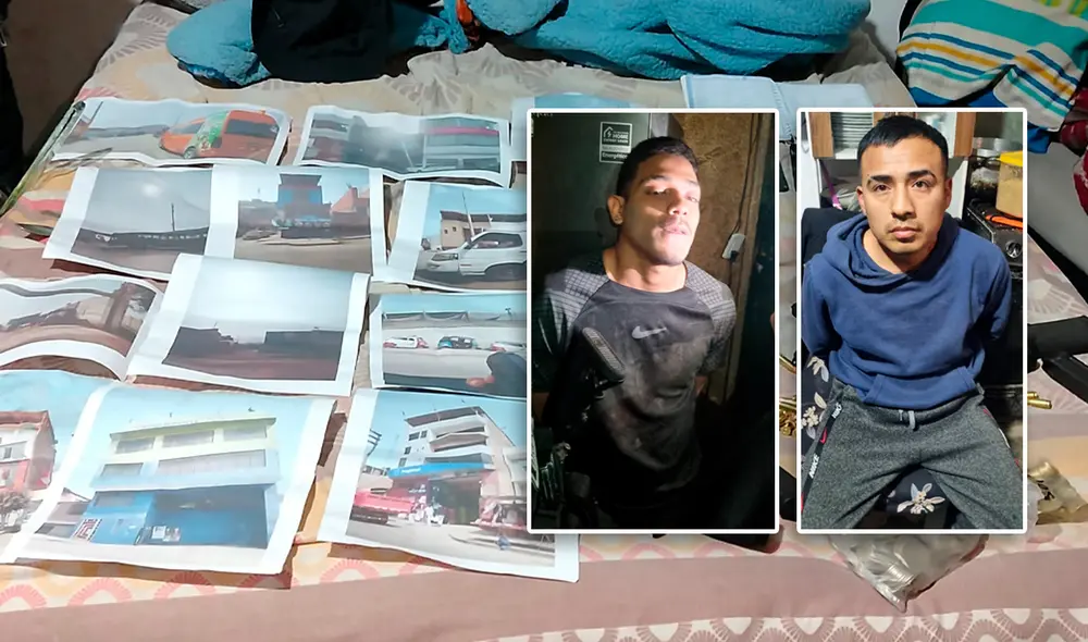 La PNP también les incautó una moto lineal, tres pistolas, dos granadas de guerra y 54 municiones. Foto: composición LR/PNP