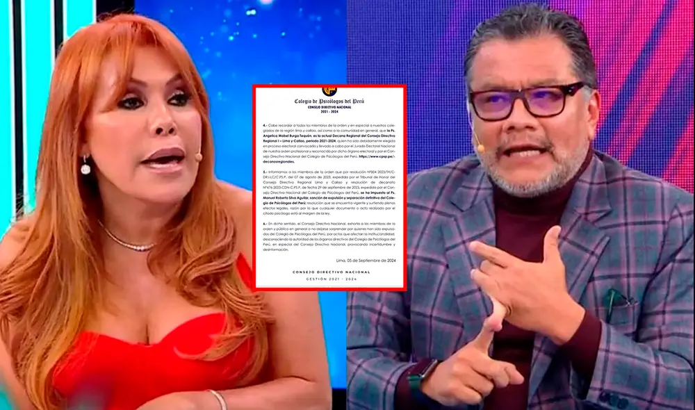 Magaly Medina y Tomás Angulo han estado envueltos en una polémica confrontación desde hace unas semanas. Foto: ATV/Facebook.
