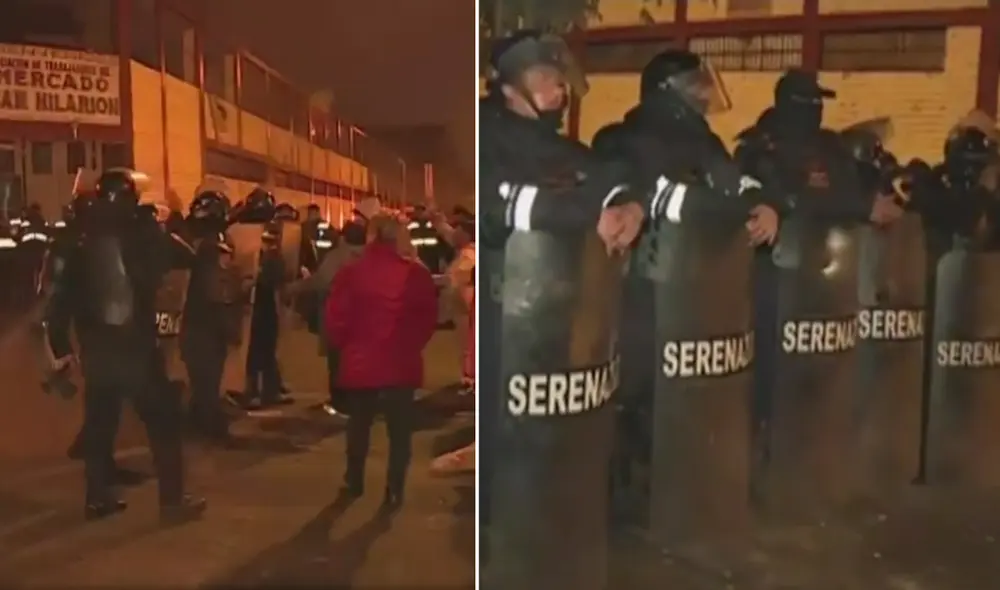 Enfrentamiento entre comerciantes y autoridades tras desalojo. Foto: captura