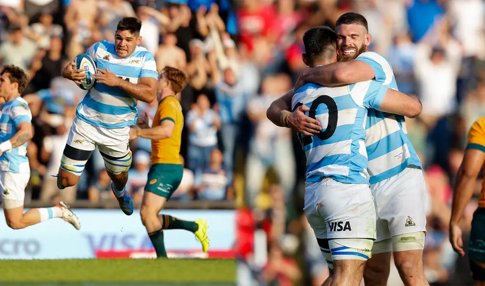 Los Pumas suman 2 victorias y 2 derrotas en lo que va del Rugby Championship 2024. Foto: composición LR / AFP Los Pumas suman 2 victorias y 2 derrotas en lo que va del Rugby Championship 2024. Foto: composición LR / AFP