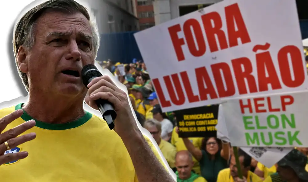 Este 7 de septiembre, Jair Bolsonaro convocó a una manifestación por la "libertad" tras el bloqueo de X en Brasil. Foto: composición LR/AFP