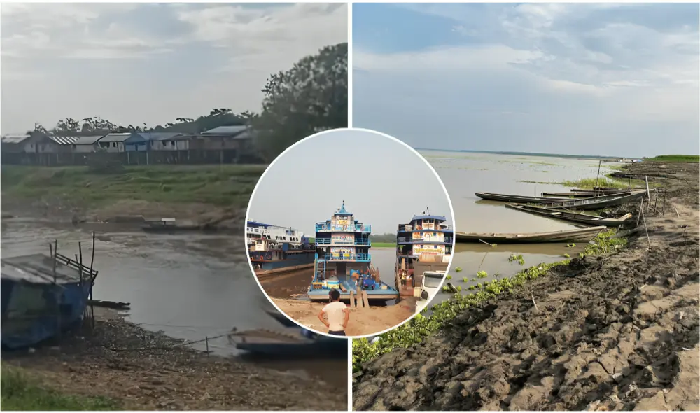 La sequía en el río Amazonas podría poner en riesgo la economía de Loreto. Foto: composición LR