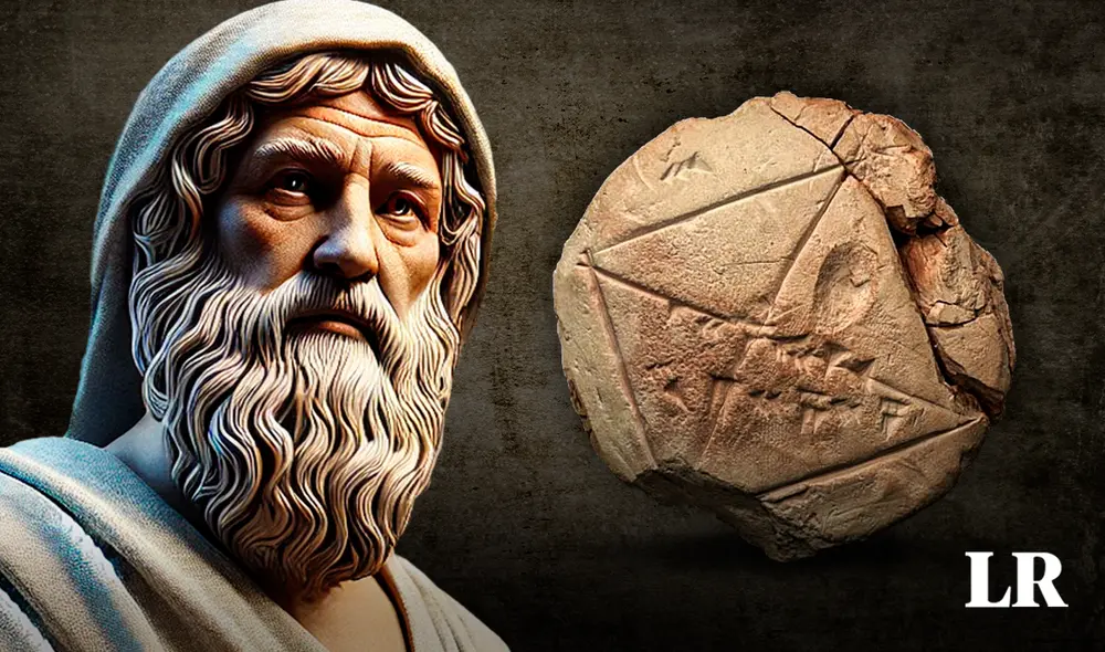 La tablilla tiene forma redonda, característica de escritos de estudiantes babilónicos. Foto: composición LR/IA/Universidad de Yale La tablilla tiene forma redonda, característica de escritos de estudiantes babilónicos. Foto: composición LR/IA/Universidad de Yale