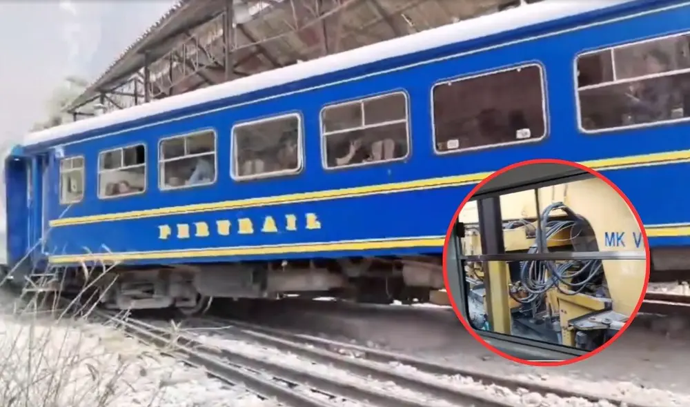 El tren de PerúRail se descarriló al impactar con maquinaria de mantenimiento. Foto: Difusión