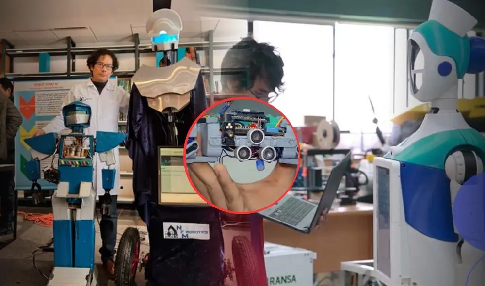 Estos son los robots diseñados en Perú: estudiantes de la UNI, UNMSM, PUCP y UNAC desarrollan máquinas humanoides, futbolistas y hasta espías. Foto: composición LR / Roboticlabs /PUCP/ TvPerú Estos son los robots diseñados en Perú: estudiantes de la UNI, UNMSM, PUCP y UNAC desarrollan máquinas humanoides, futbolistas y hasta espías. Foto: composición LR / Roboticlabs /PUCP/ TvPerú