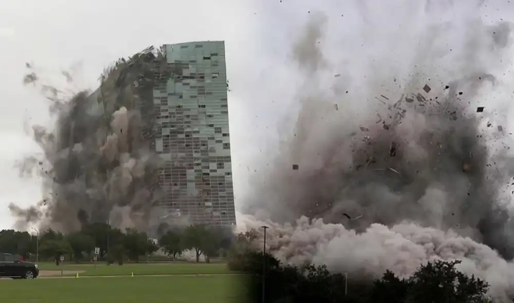 Torre Hertz en EE. UU. fue demolido en segundos tras sufrir daños por huracanes: VIDEO. Foto: composición LR/ Los Angeles Times