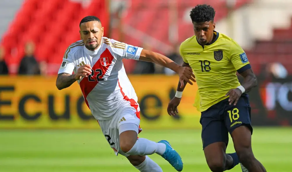 Perú visitó a Ecuador en la altura de Quito por la fecha 8 de las Eliminatorias 2026. Foto: AFP