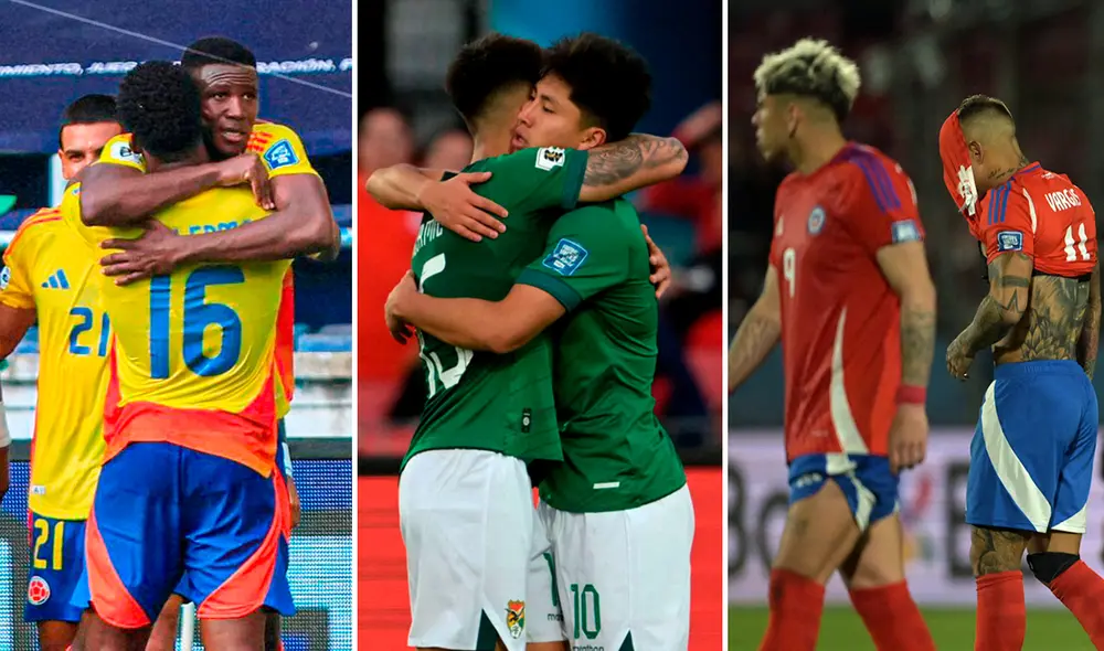 Colombia, Bolivia y Chile son tres selecciones que no clasificaron al último Mundial. Foto: composición de LR/FCF/AFP