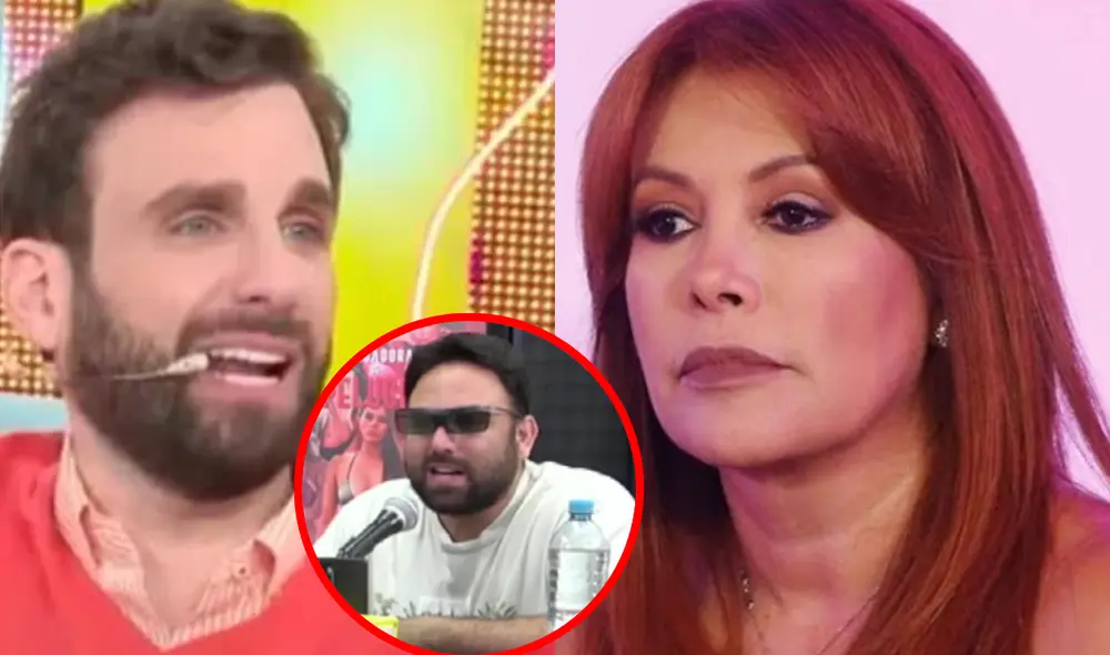 Magaly Medina fue acusada, por Rodrigo González, de blindar a Andrés Hurtado. Foto: Composición LR/Captura Willax TV/Captura Youtube